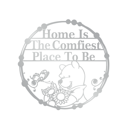 Home Is The Comfiest Place To Be Metal Wall Art, Welcome Entry Sign