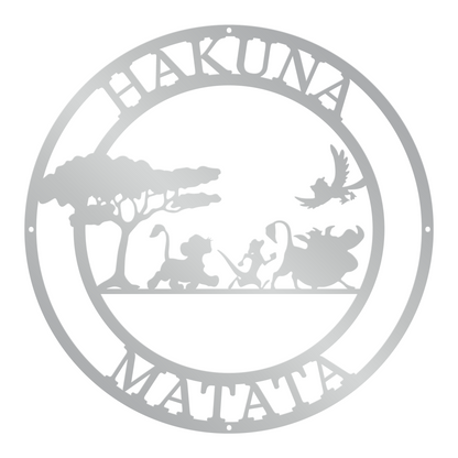 Hakuna Matata Metal Sign, Disney Metal Sign, The Lion King Theme Decor, Timon Pumba and Simba Metal Sign, Kids Room Decor, Nursery Wall Hanging Sign, Christmas Gift