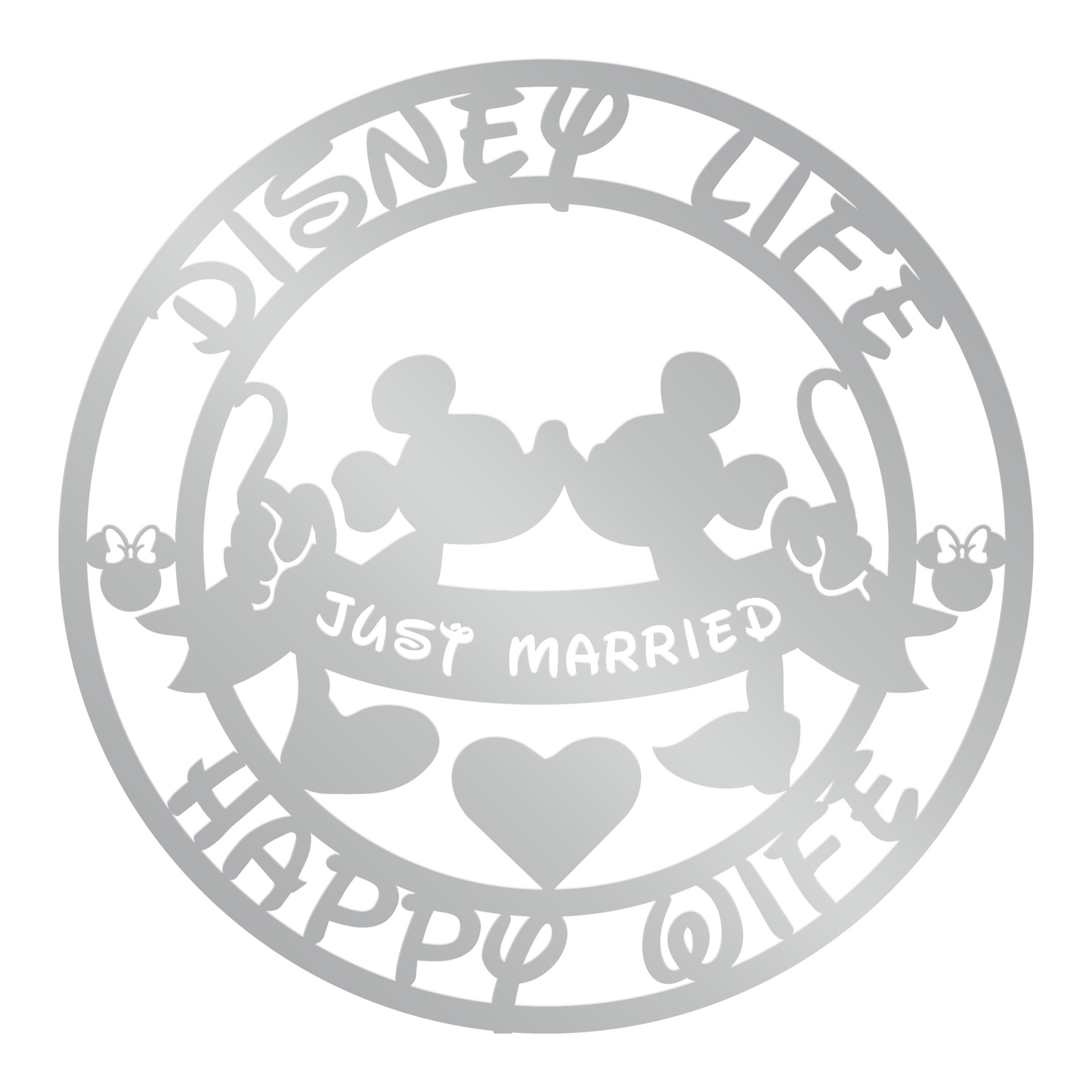 Disney life happy wife Metal Sign - Mickey & Minnie Kissing Sign