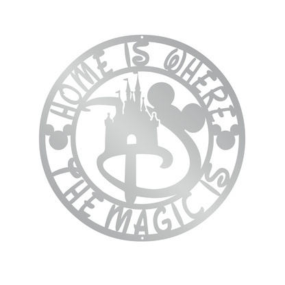 Home Is Where The Magic Is Metal Wall Art, Disney Home Wall Deocr