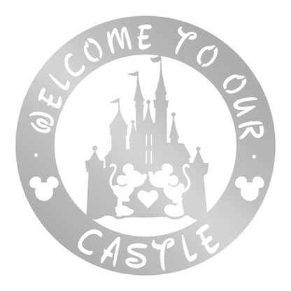 Welcome To Our Castle Metal Sign, Mickey Metal Sign, Disney Decor, Home and Wall Decor, Front Door Decor, Winter Decor, Housewarming Gifts, Christmas Gifts