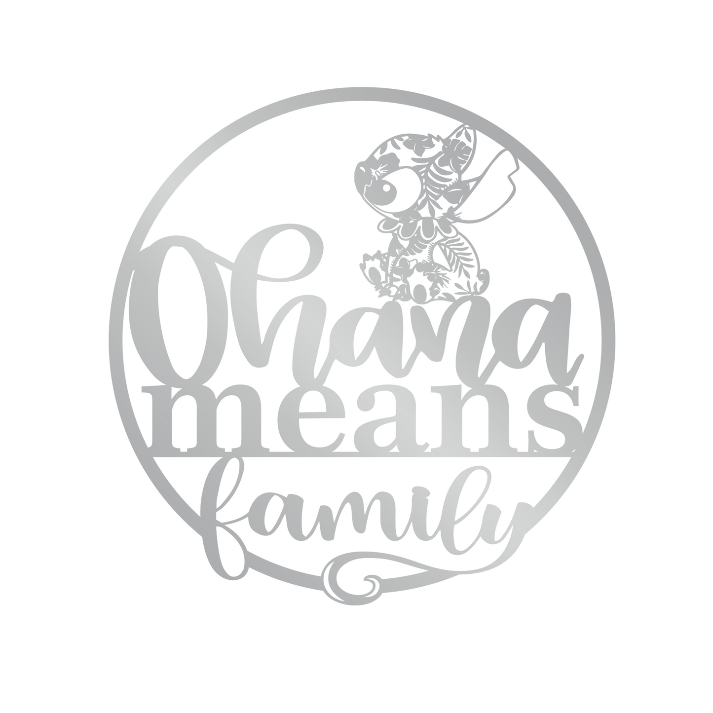 Ohana Means Family Metal Wall Art, Cute Stitch Home Entrance Sign