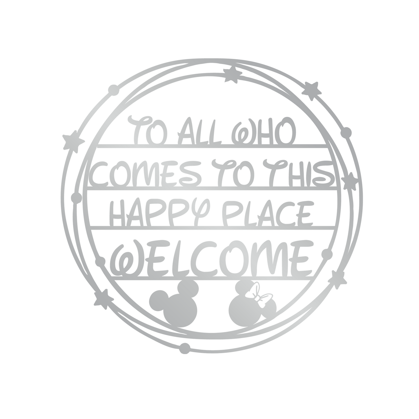 To All Comes To This Happy Place Welcome Metal Wall Art, Farmhouse Decor