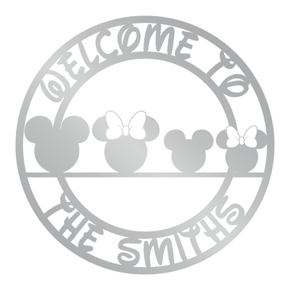 Mickey Head Welcome Metal Sign