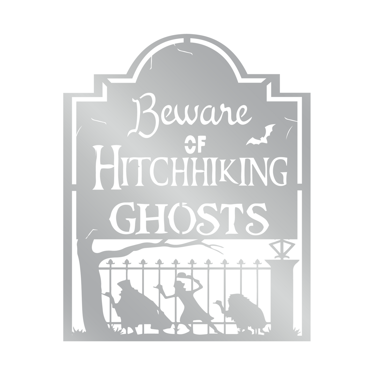 Beware Of Hitchhiking Ghosts Metal Wall Art, Haunted Mansion Ghosts Entrance Decor