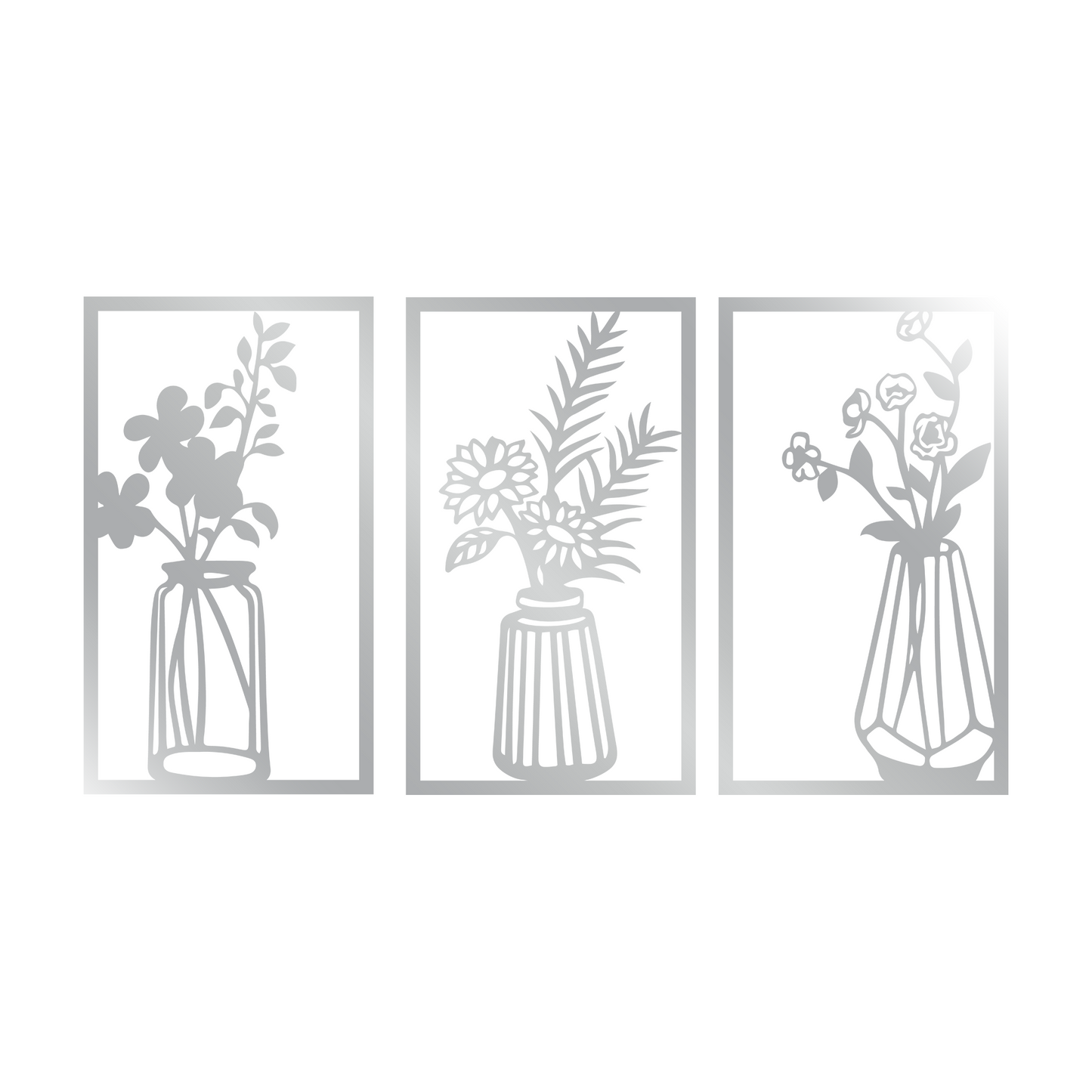 Home office Laser Cut Metal Flower Pot Wall Art