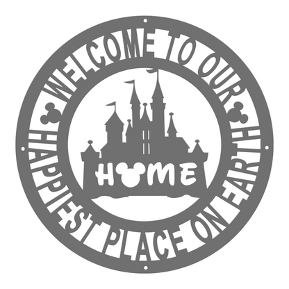 Disney Castle Welcome Metal Sign, Home and Wall Decor, Front Door Decor, Disney Quotes Metal Sign, Housewarming Gifts