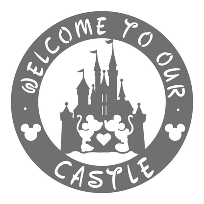 Welcome To Our Castle Metal Sign, Mickey Metal Sign, Disney Decor, Home and Wall Decor, Front Door Decor, Winter Decor, Housewarming Gifts, Christmas Gifts