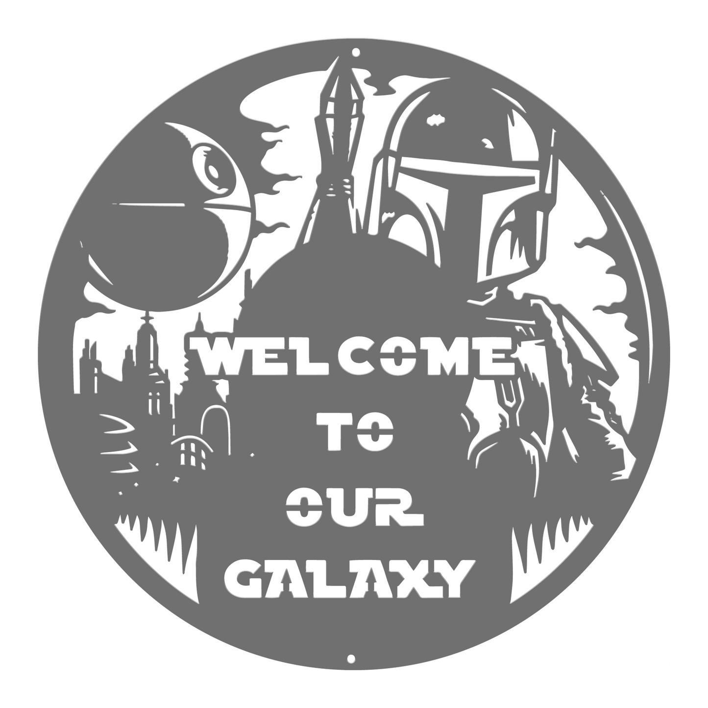 Welcome To Our Galaxy Metal Sign, Mandalorian Metal Sign, Star War Quote Metal Sign, Home And Wall Decor, Front Door Decor, Winter Decor, Housewarming Gifts, Christmas Gifts