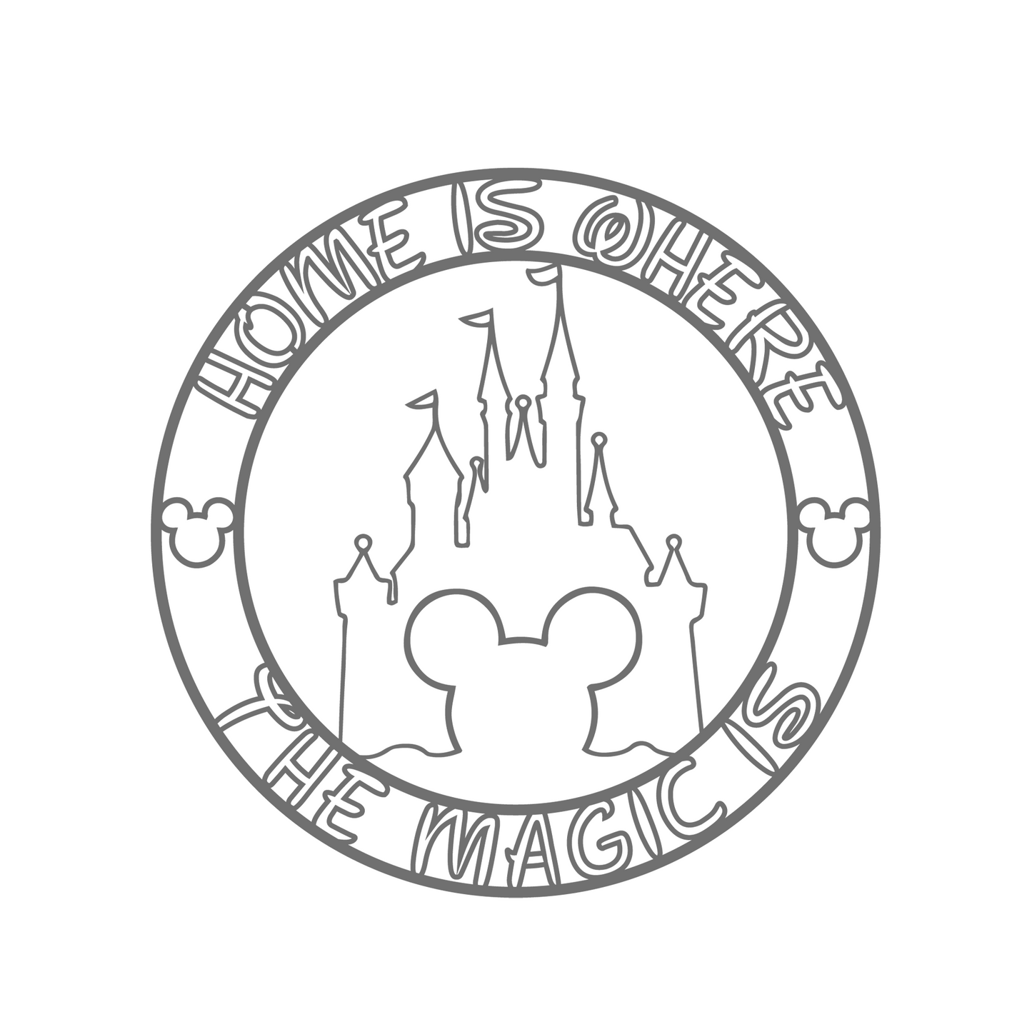 Home Is Where The Magic Is Metal Wall Art, Disney Home Wall Deocr, Mickey Castle Sign