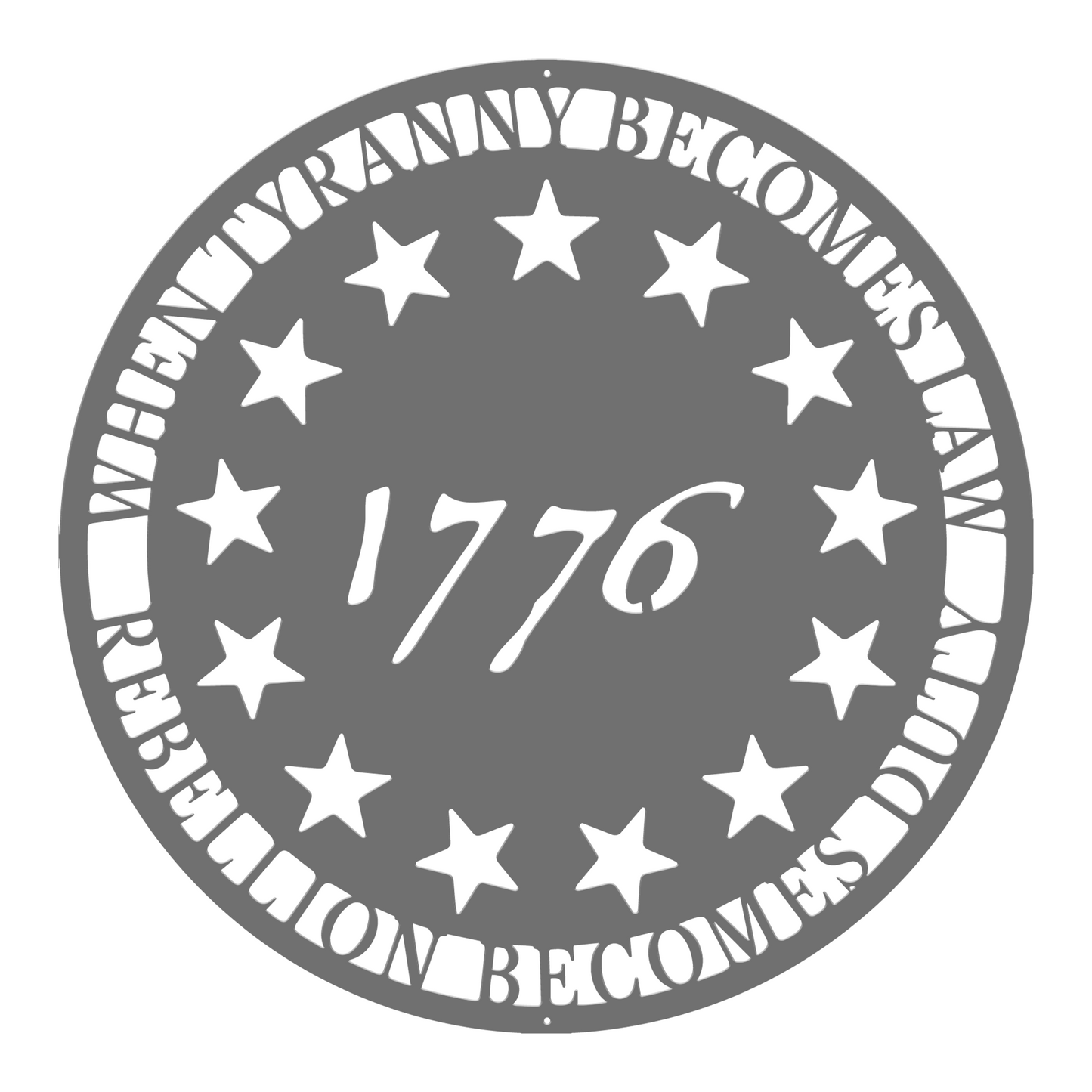 Metal USA 1776 Round Sign