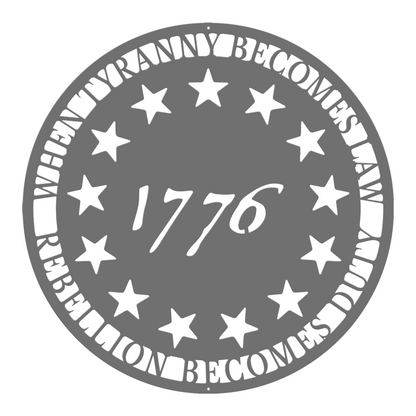 Metal USA 1776 Round Sign