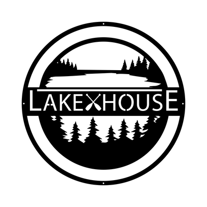 Customized Lakehouse Metal Sign, Lakehouse Wall Decor, Personalized Family Name Sign