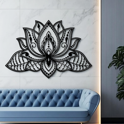 Metal Mandala Lotus Wall Art - Wall Decor Lotus Flower