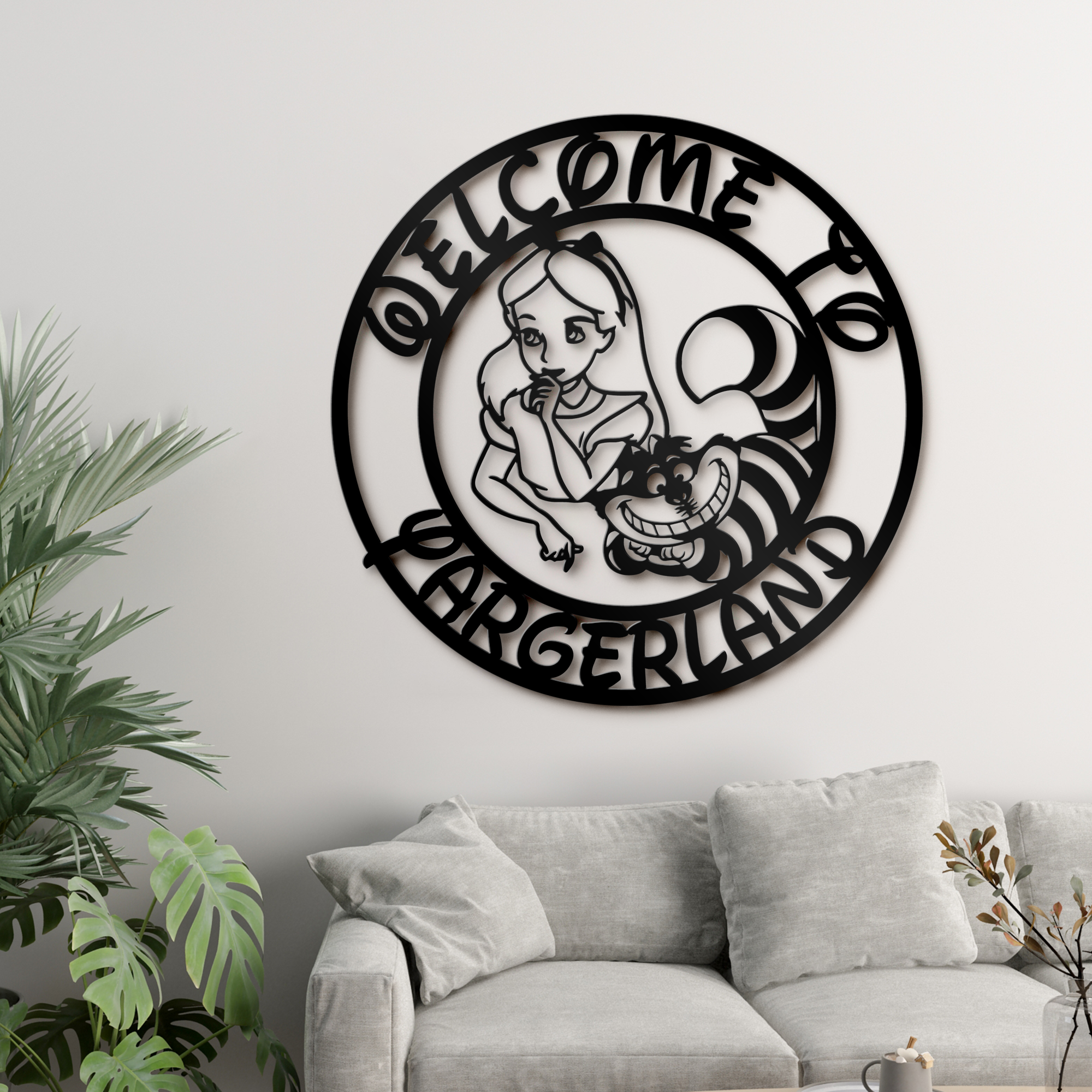 Personalized Welcome To Wonderland Wall Art, Customized Disney Theme Metal Sign