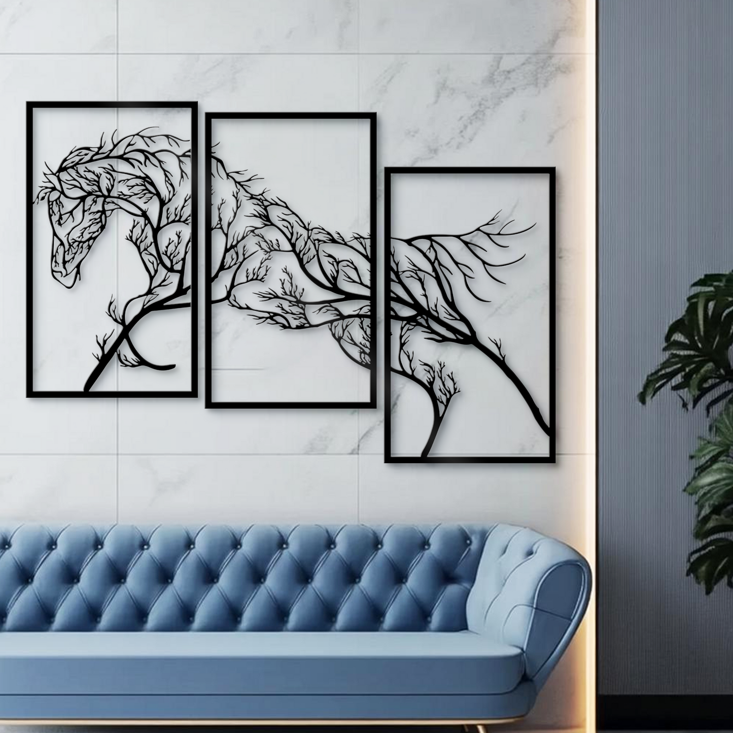 Metal Running Horse Wall Art Decor