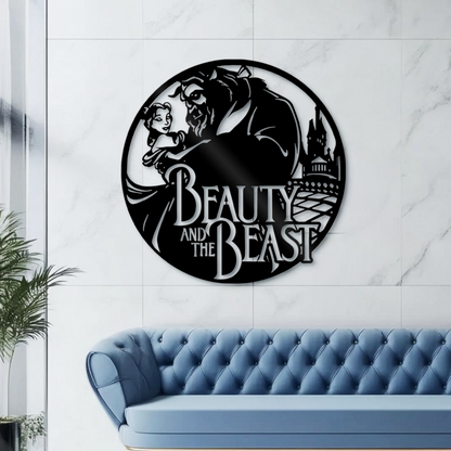 Beauty And The Beast Metal Wall Art, Disney Theme Home Decor