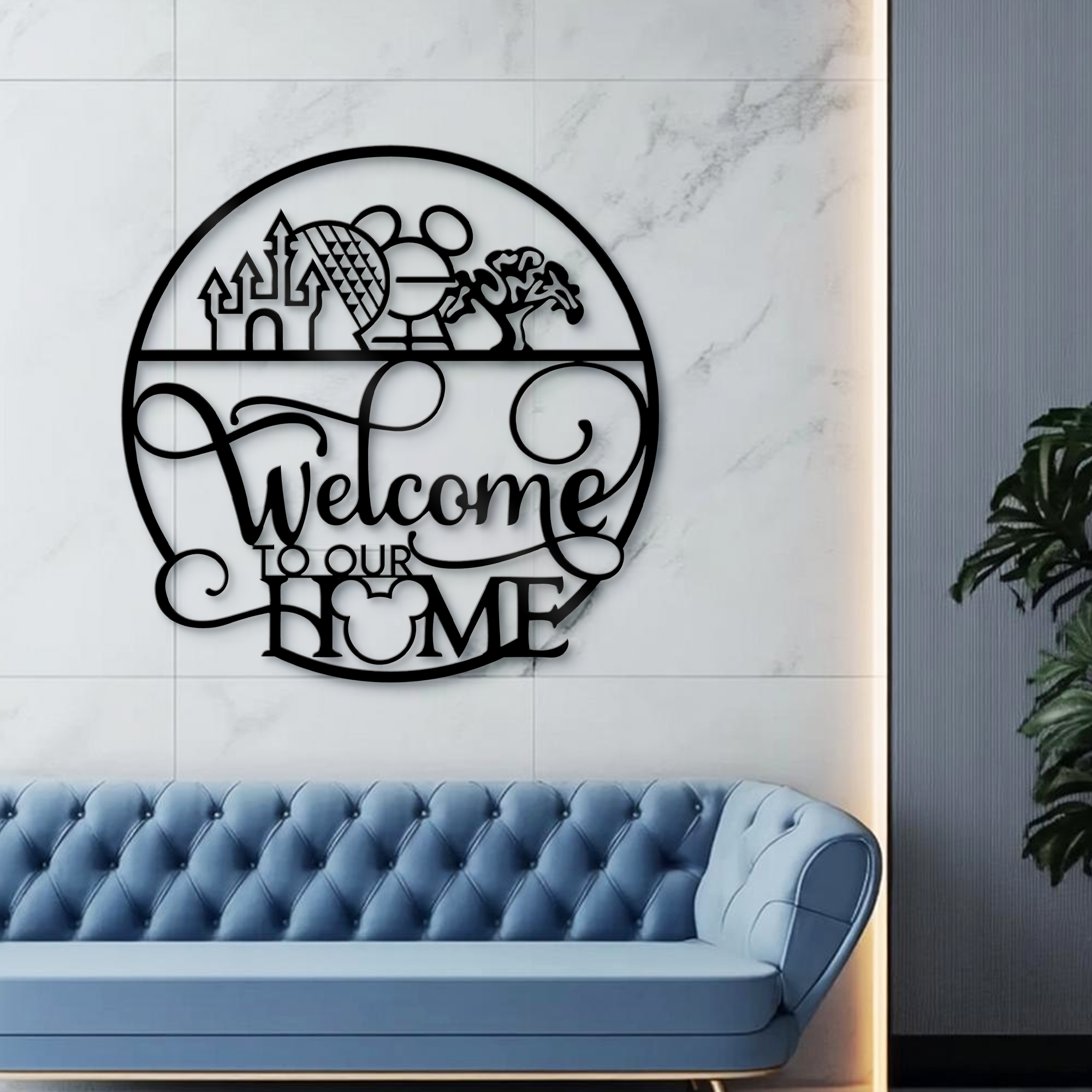 Welcome To Our Home Metal Wall Art, Home Entrance Deocr