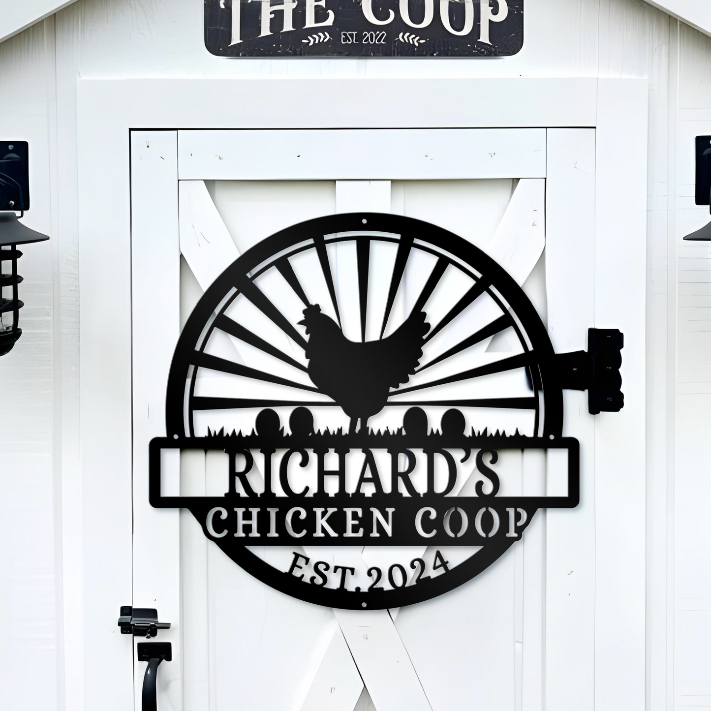 Custom Chicken Coop Metal Sign, Gift For Farmer, Hen House Decor