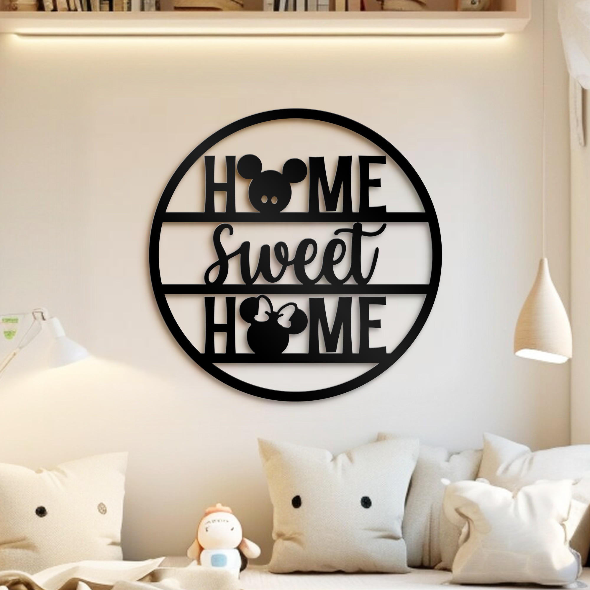 Home Sweet Home Metal Sign, Welcome Mickey Metal Sign, Home And Wall Decor, Funny Quote Metal Sign, Front Porch Decor, Housewarming Gifts