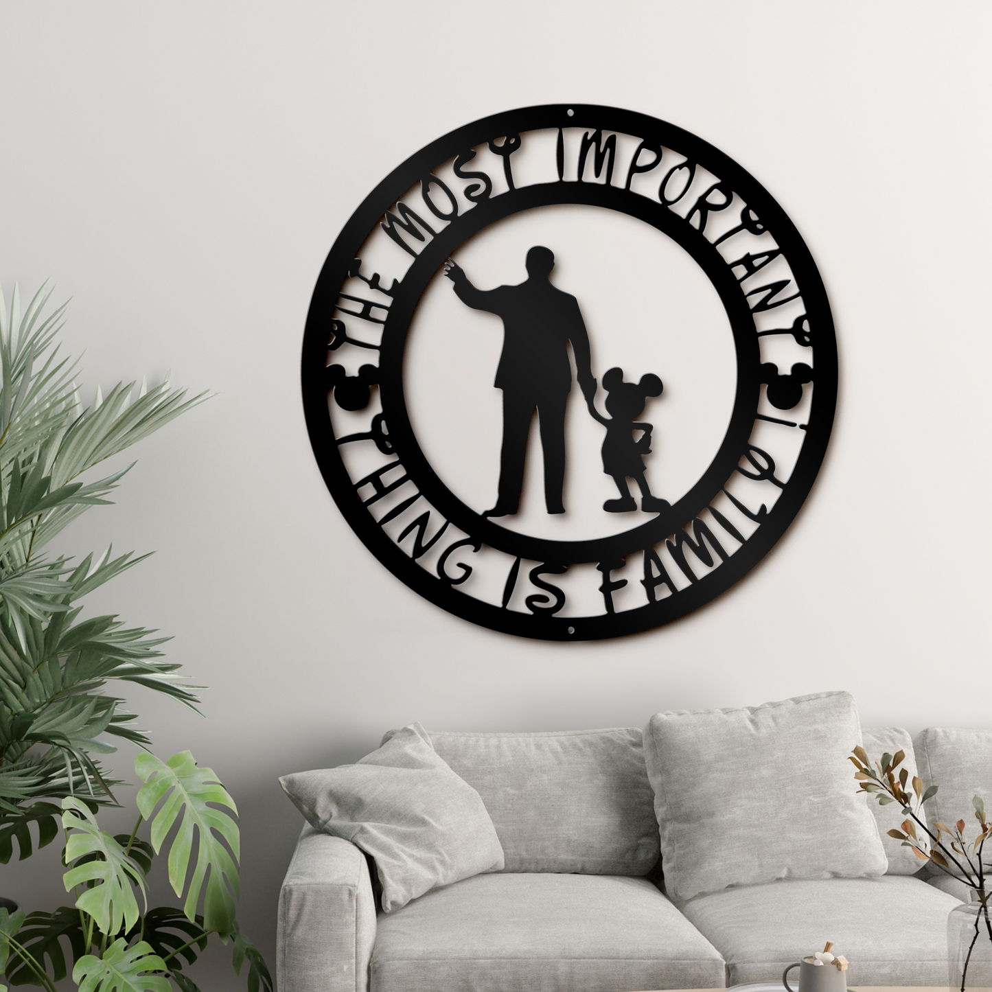 The Most Important Thing Is Family Metal Sign, Disney Metal Wall Decor, Home And Wall Decor, Family Gifts, Housewarming Gifts, Christmas Gifts