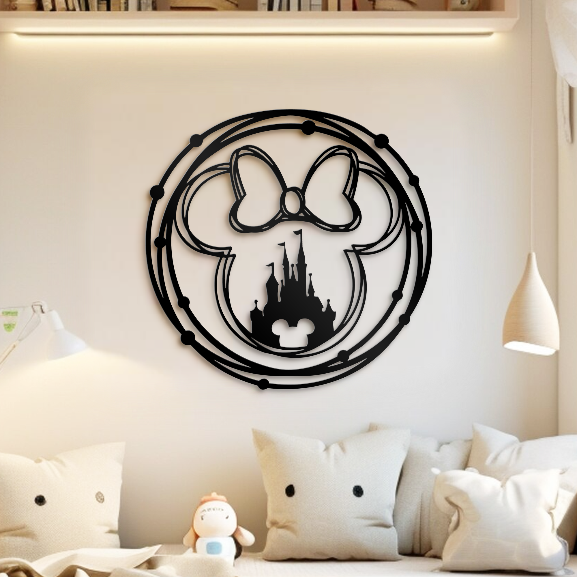 Mouse Head Outline Metal Decor - Mickey Castle Metal sign