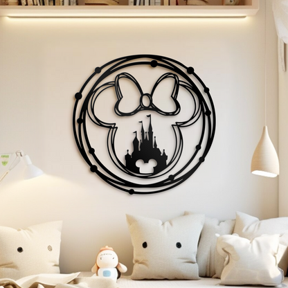 Mouse Head Outline Metal Decor - Mickey Castle Metal sign