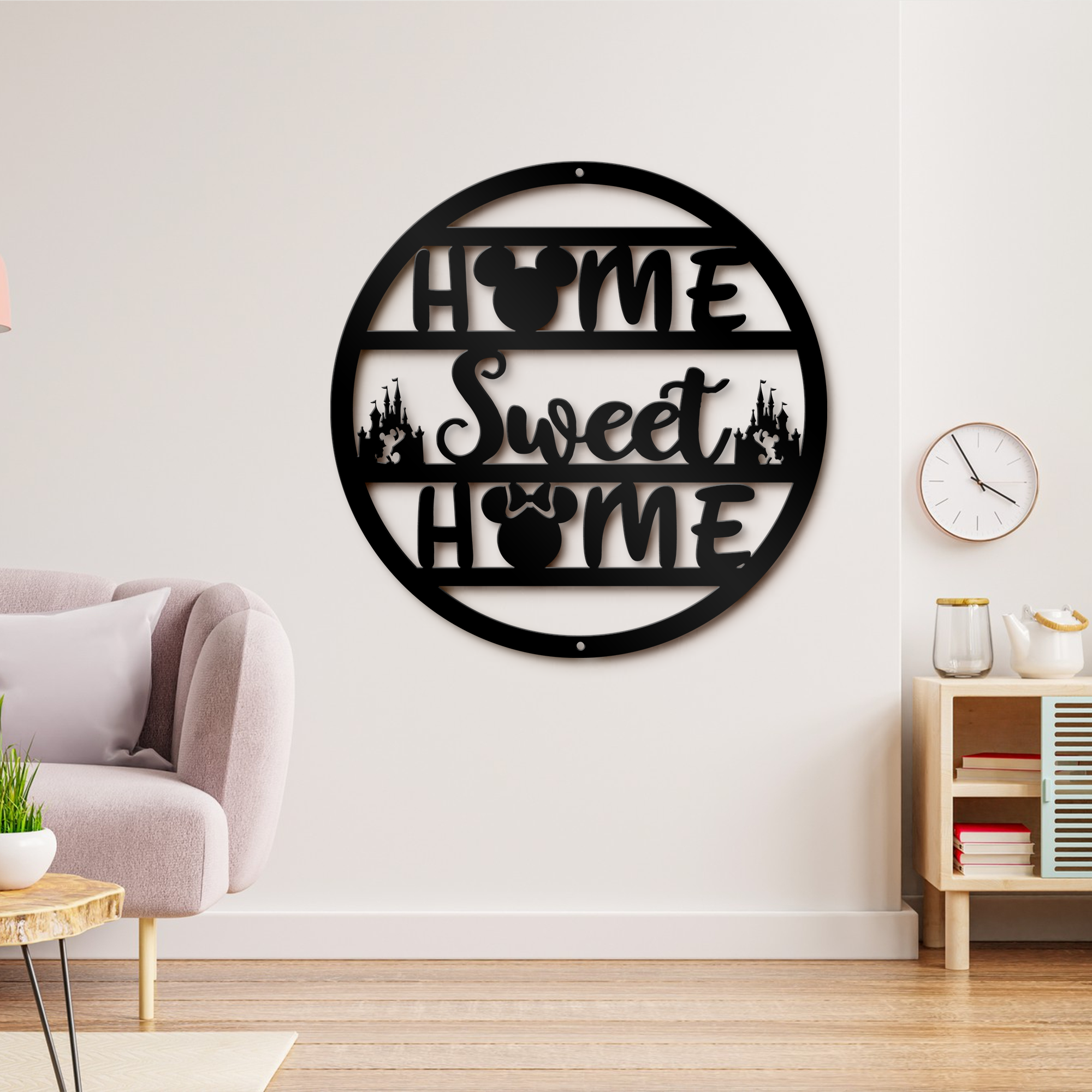 Home Sweet Home Round Metal Sign - Welcome Sign