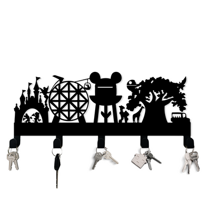 Welcome Disney Parks Key Hangers - Disney Key Hangers - Disney World Key Hook Rack - Disney Home Décor - Room Entrance Décor - New Home Gift