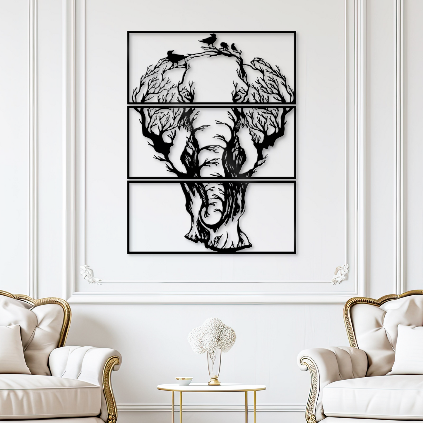 Metal Elephant Wall Decor - Tree Elephant Wall Art