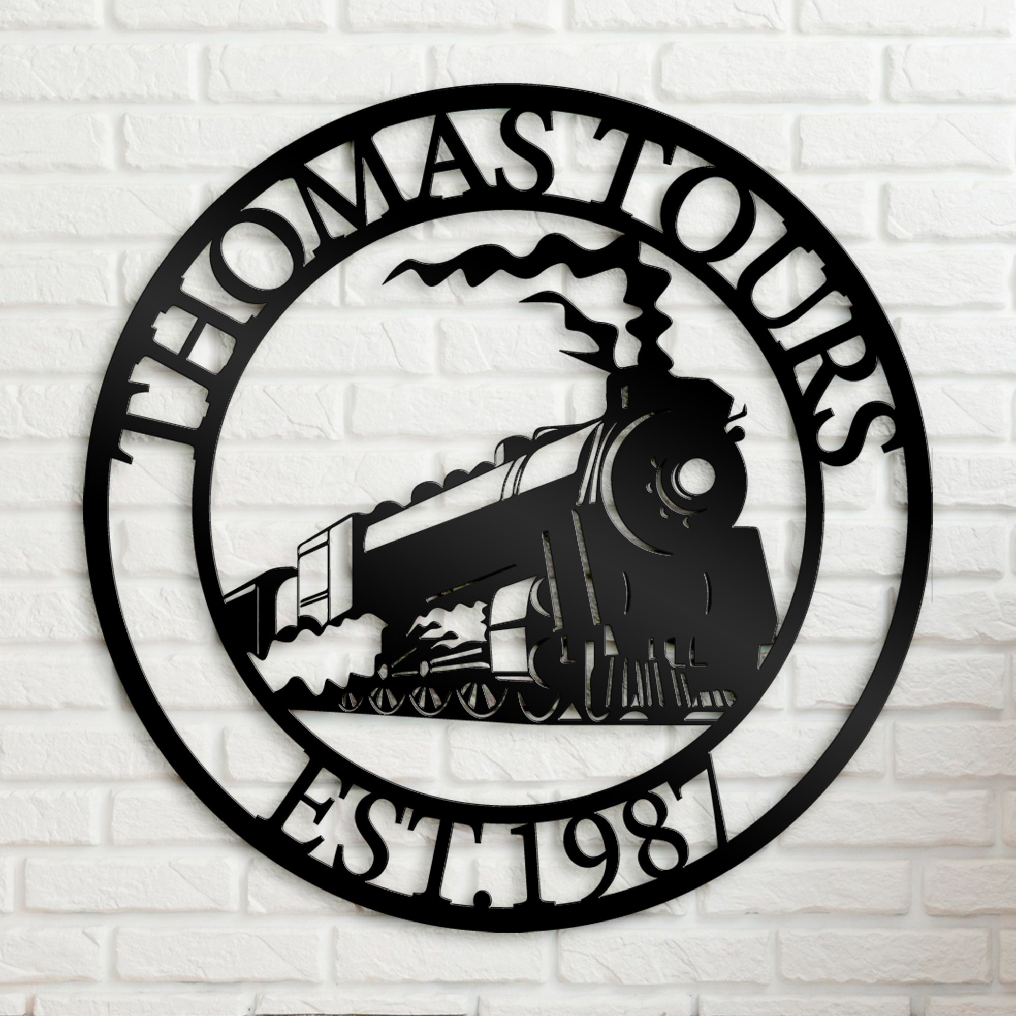 Train Metal Sign, Personalized Railroad Sign, Railroad Wall Decor