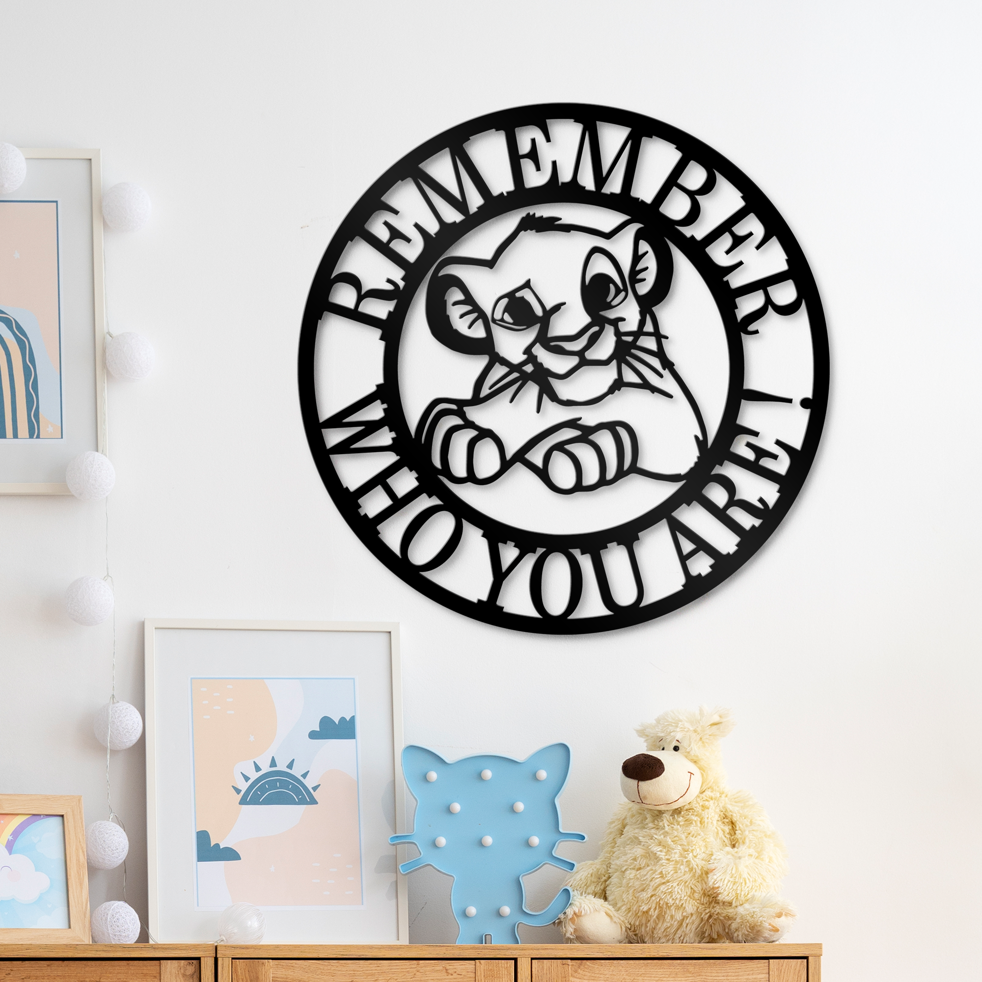 Remember Who You Are Metal Sign, Baby Simba Wall Metal Sign, Disney Metal Sign, The Lion King Theme Decor, Kids Room Decor, Nursery Wall Hanging Sign, Christmas Gifts