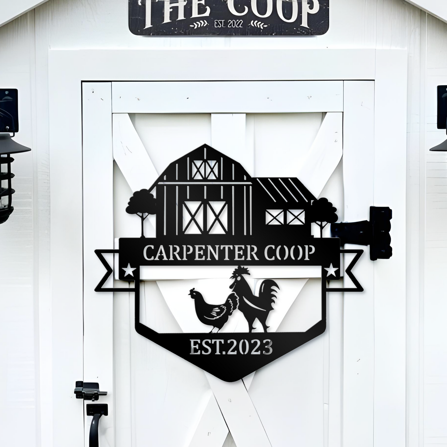 Custom Carpenter Coop Metal Sign, Chicken Farmhouse Decor