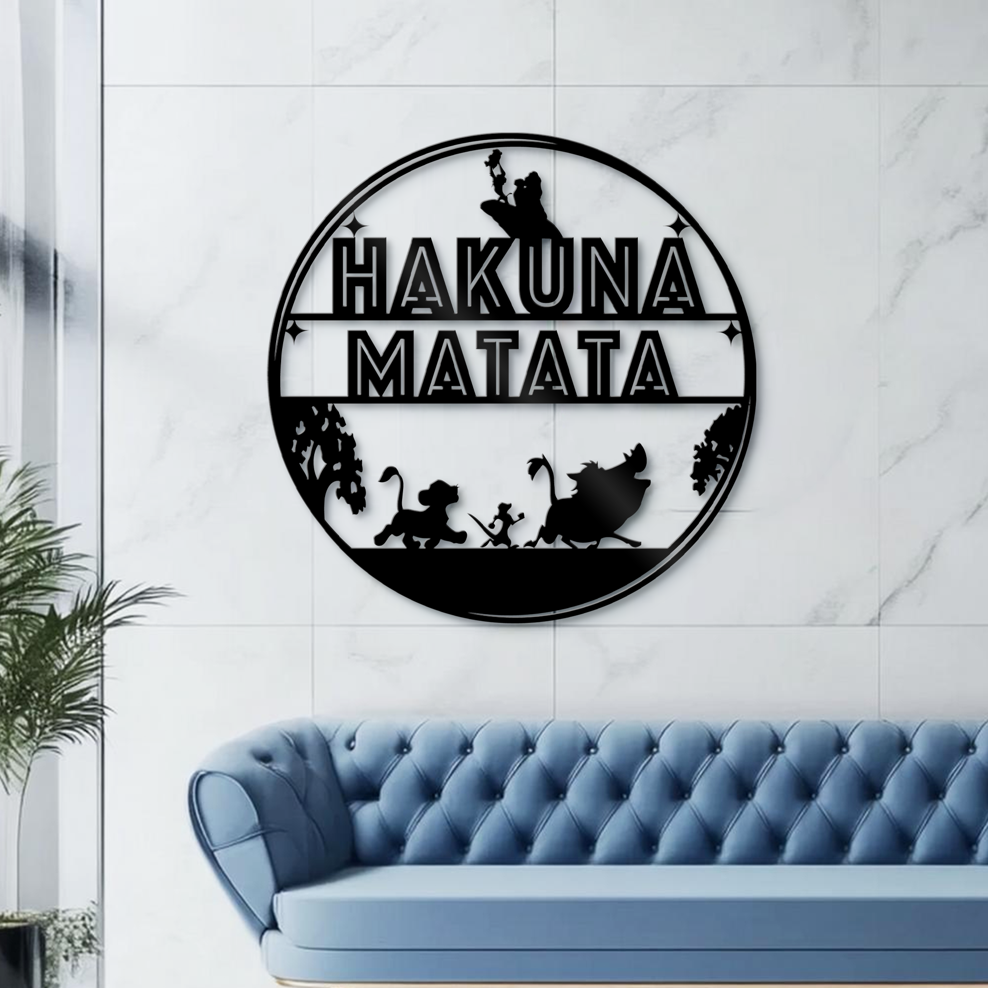 Hakuna Matata Metal Wall Art, Lion King Disney Theme Wall Decor