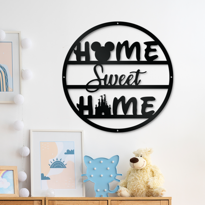 Home Sweet Home Metal Sign, Disney Metal Sign, Mickey And Castle Sign, Home And Wall Decor, Christmas Deocr, Housewarming Gifts