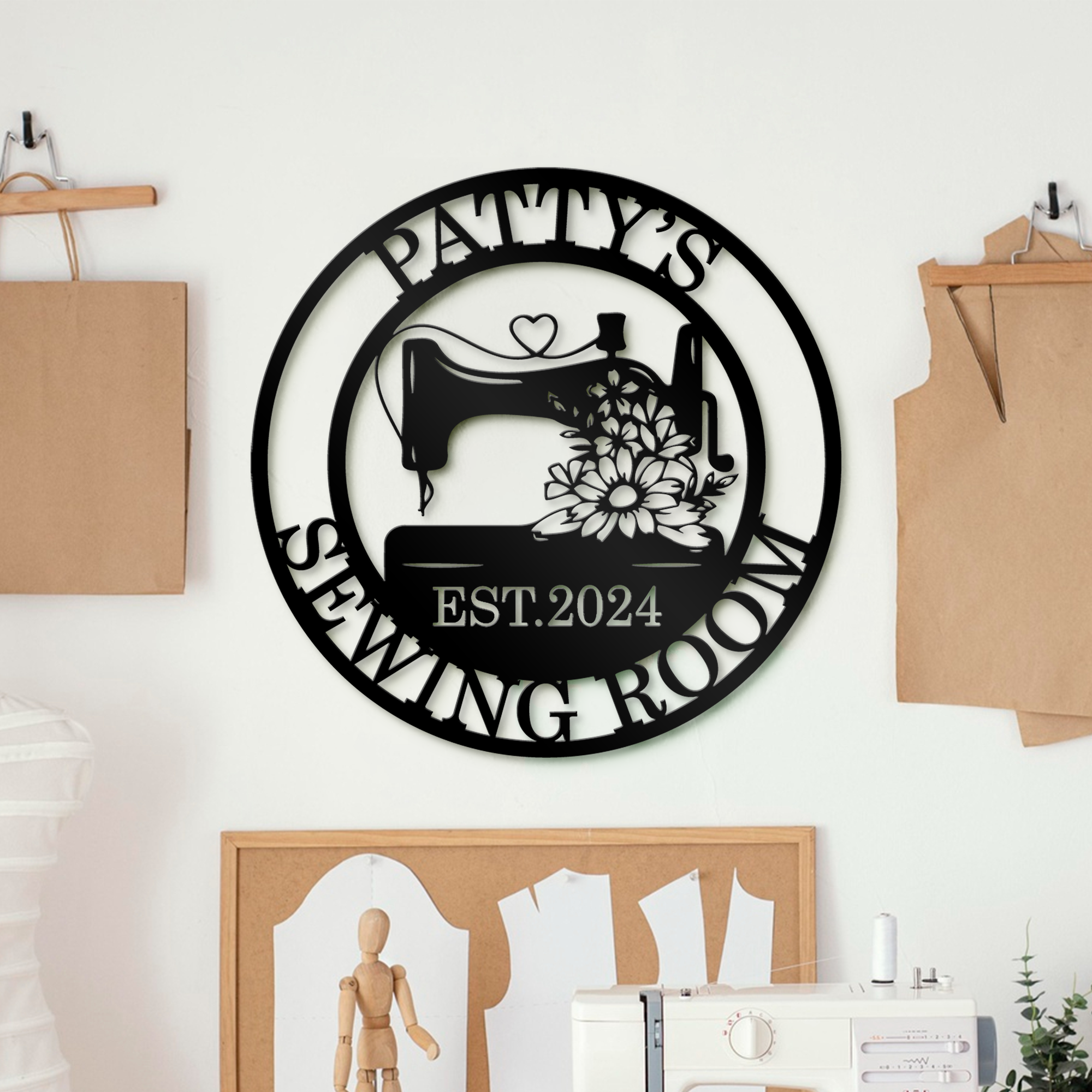 Custom Sewing Sign,Metal Sewing Room Sign