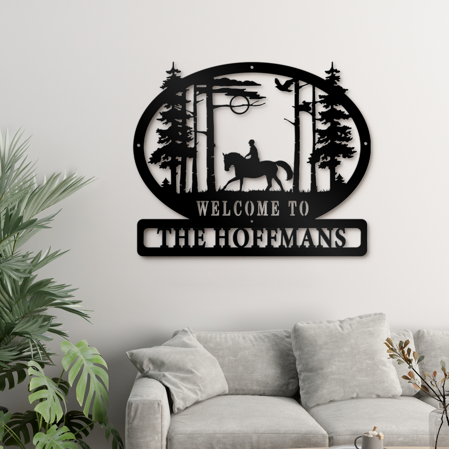 Personalized Welcome Metal Sign, Horse Riding Metal Sign, Farmhouse Decor