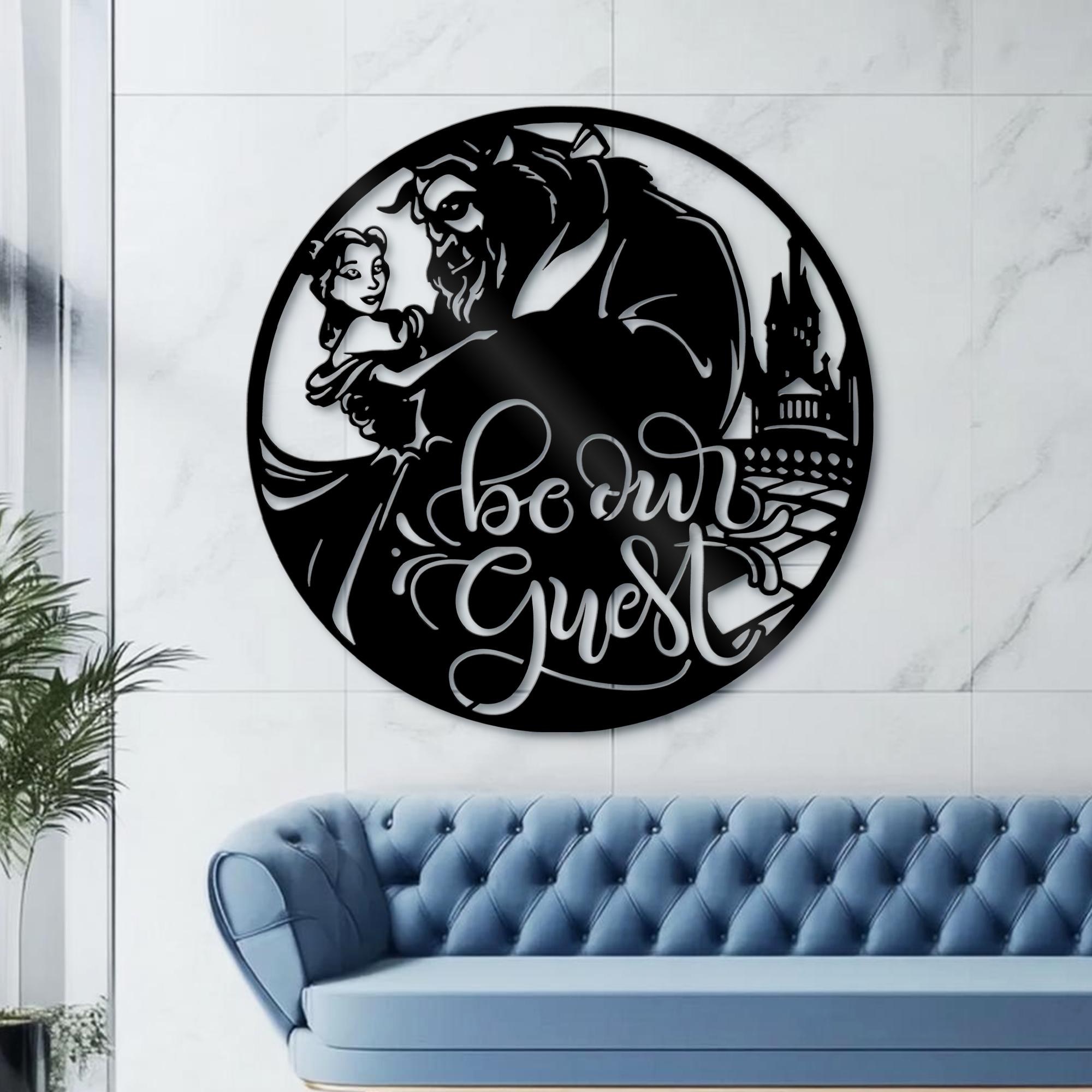 Be Our Guest Metal Wall Art, Disney Theme Home Decor