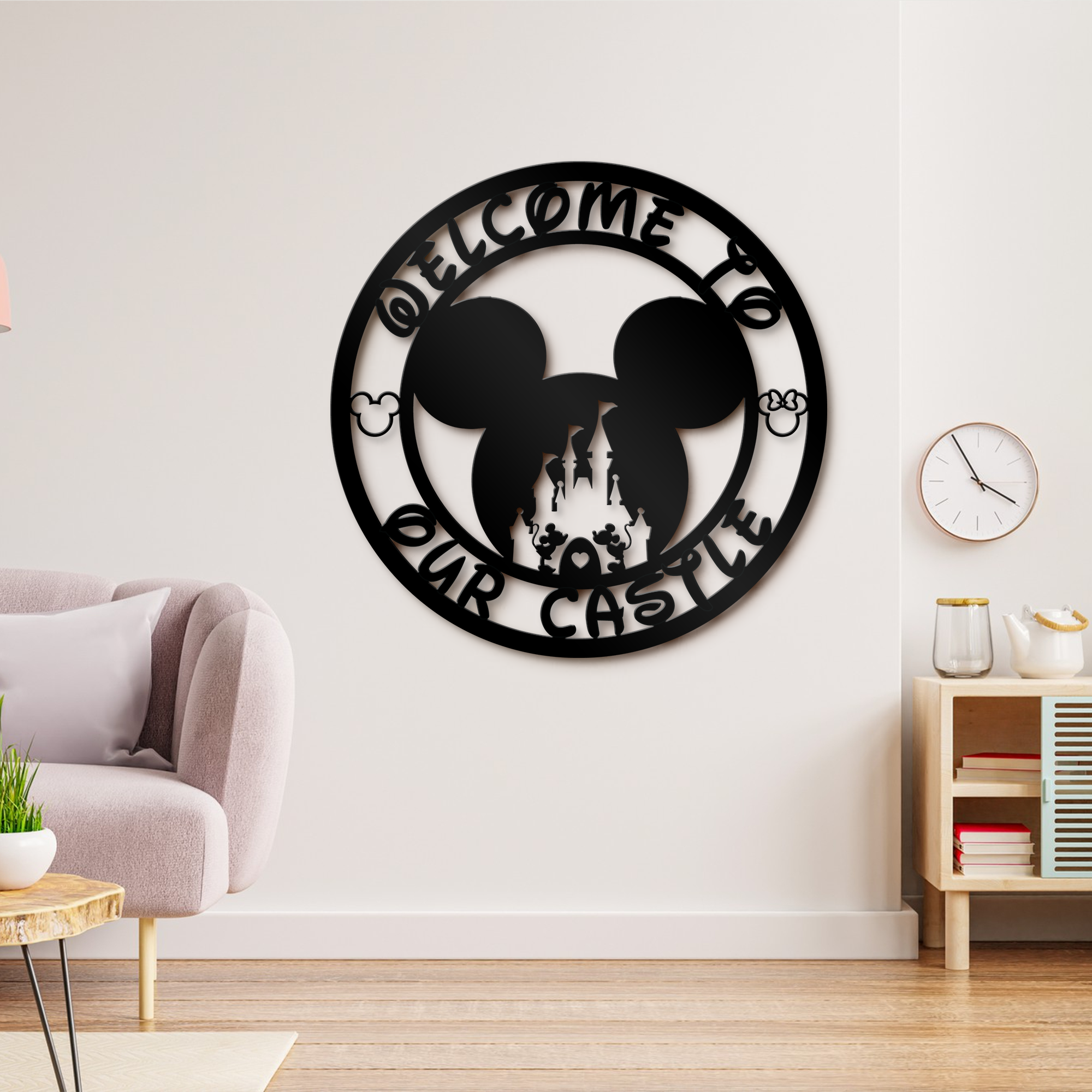 Welcome to Our Castle Round Metal Sign