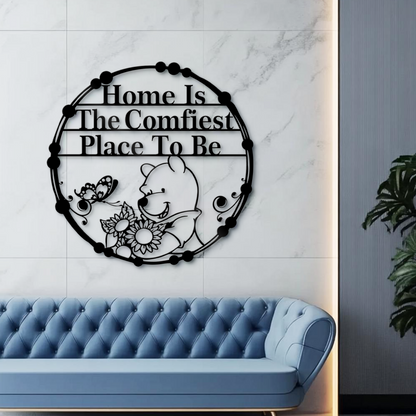 Home Is The Comfiest Place To Be Metal Wall Art, Welcome Entry Sign