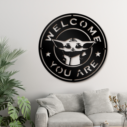 Welcome You Are Cute Stitch Metal Sign, Stitch Home Entry Sign, Winter Festive Metal Decor, Christmas Decoration Metal Sign, Home And Wall Decor, Christmas Gifts