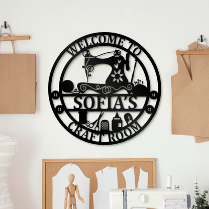 Customized Sewing Craft Room Metal Sign, Craft Room Metal Sign