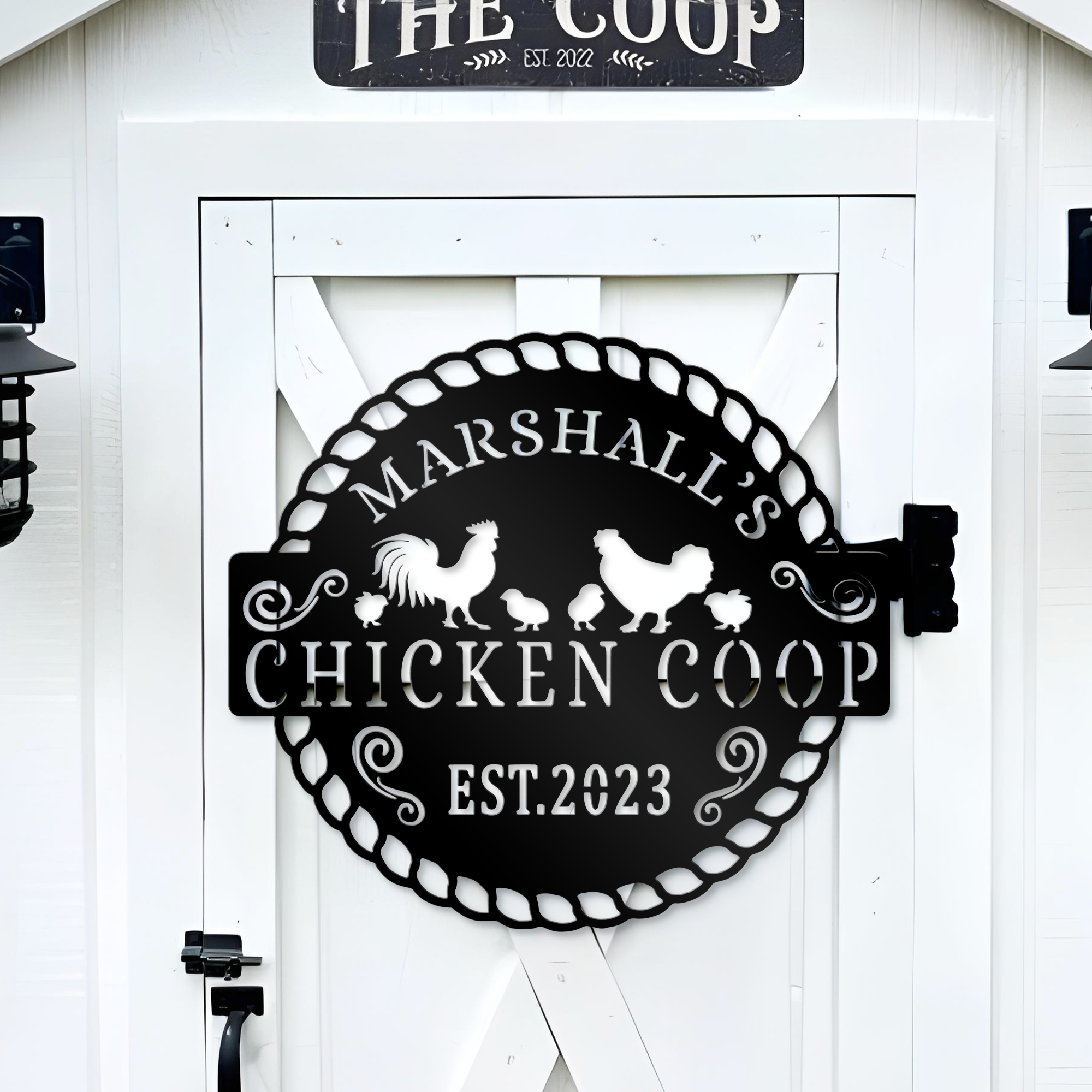 Name Chicken Coop Sign, Farm Fresh Eggs Sign