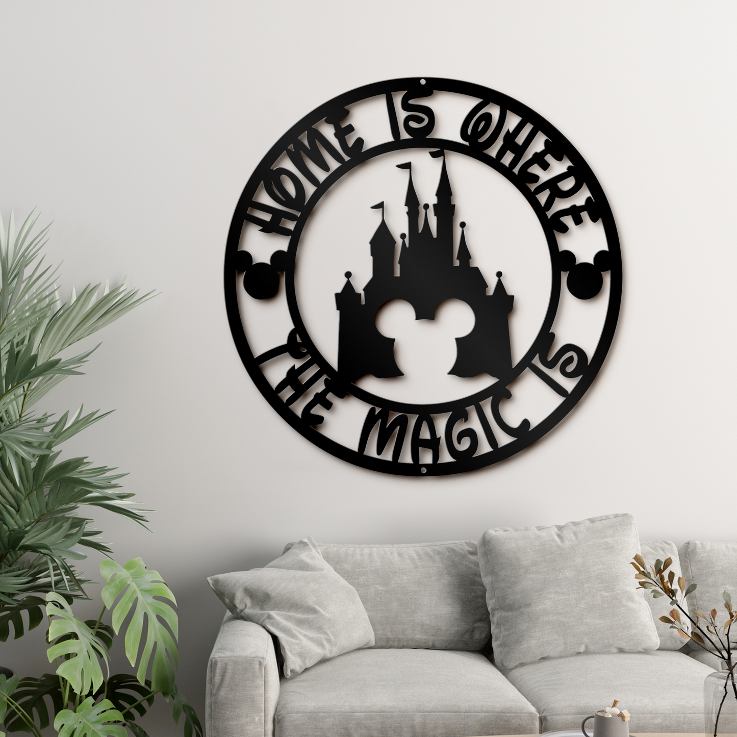 Home Is Where The Magic Is Disney Metal Sign, Disney Castle Metal Sign, Mickey Metal Sign, Home and Wall Decor, Front Porch Decor, Housewarming Gifts, Christmas Gifts