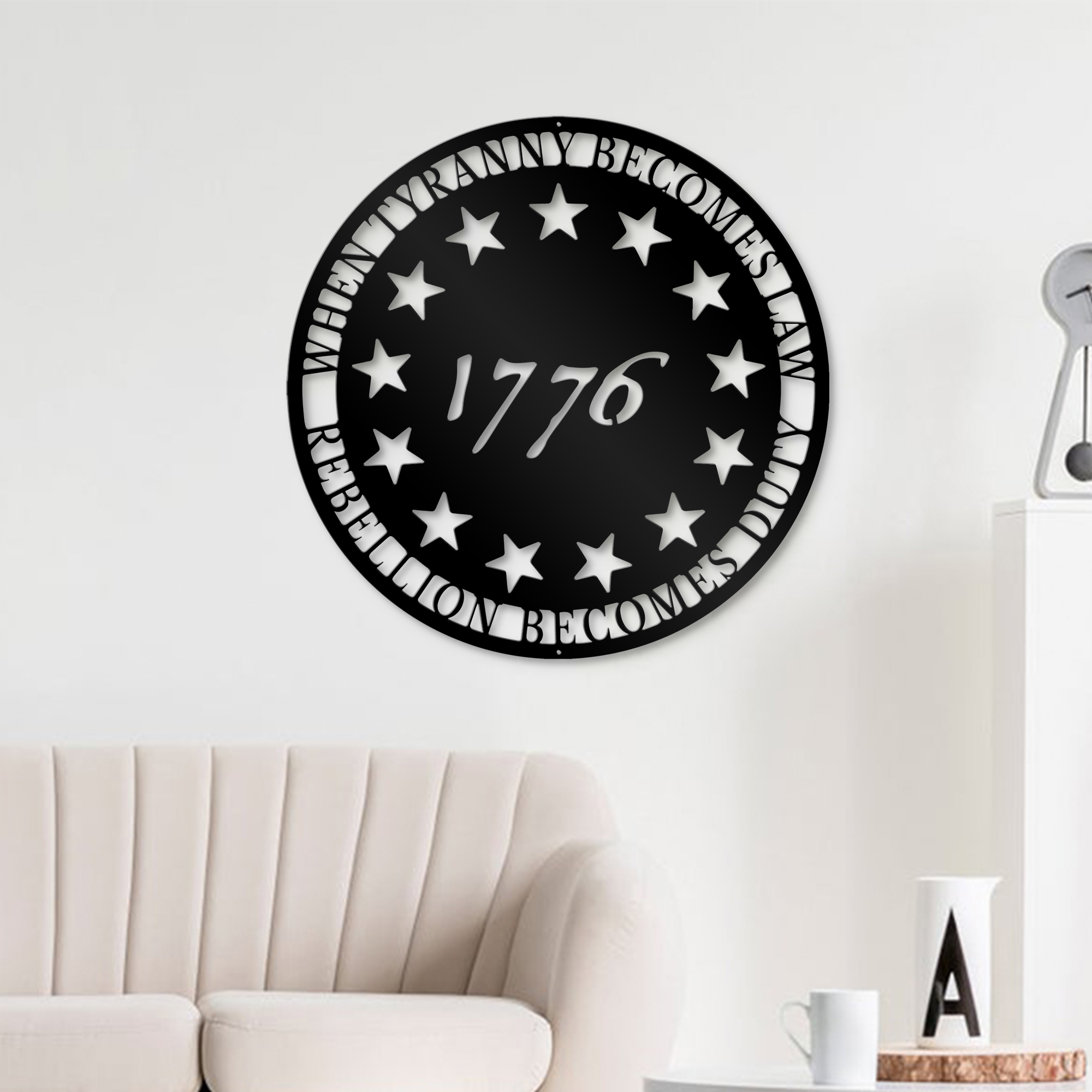 Metal USA 1776 Round Sign