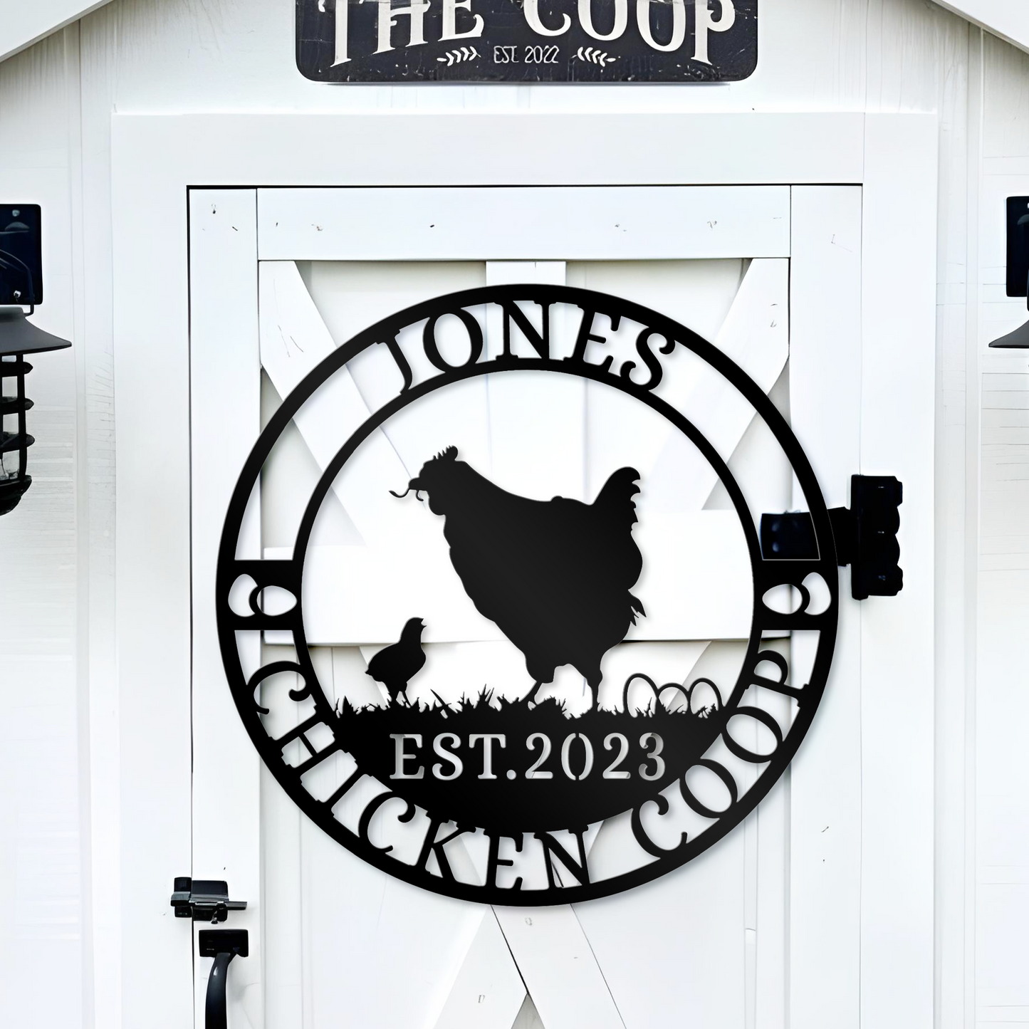 Personalized Chicken Coop Metal Sign, Chicken Farmhouse Decor