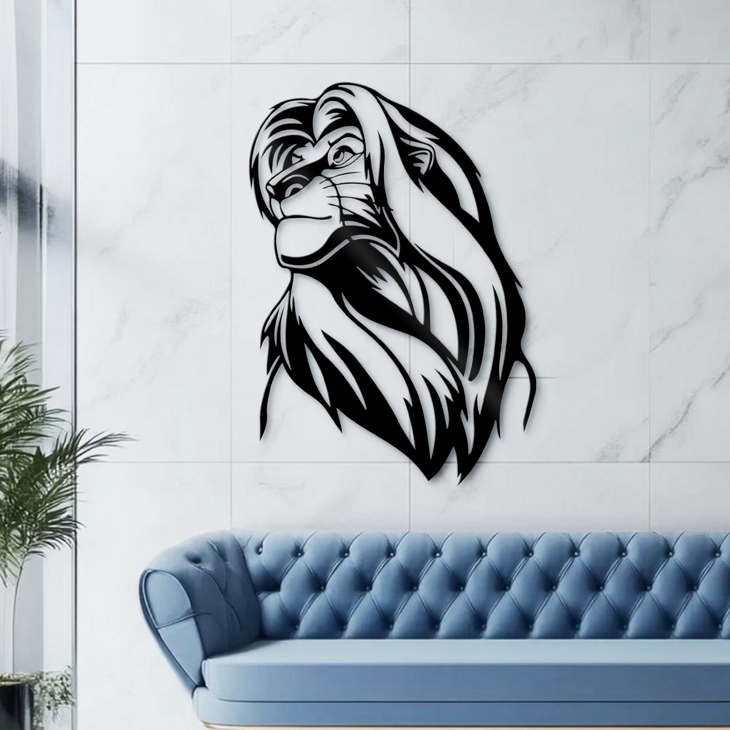 Lion King Simba Metal Wall Art, Nursery Wall Metal Sign Decor