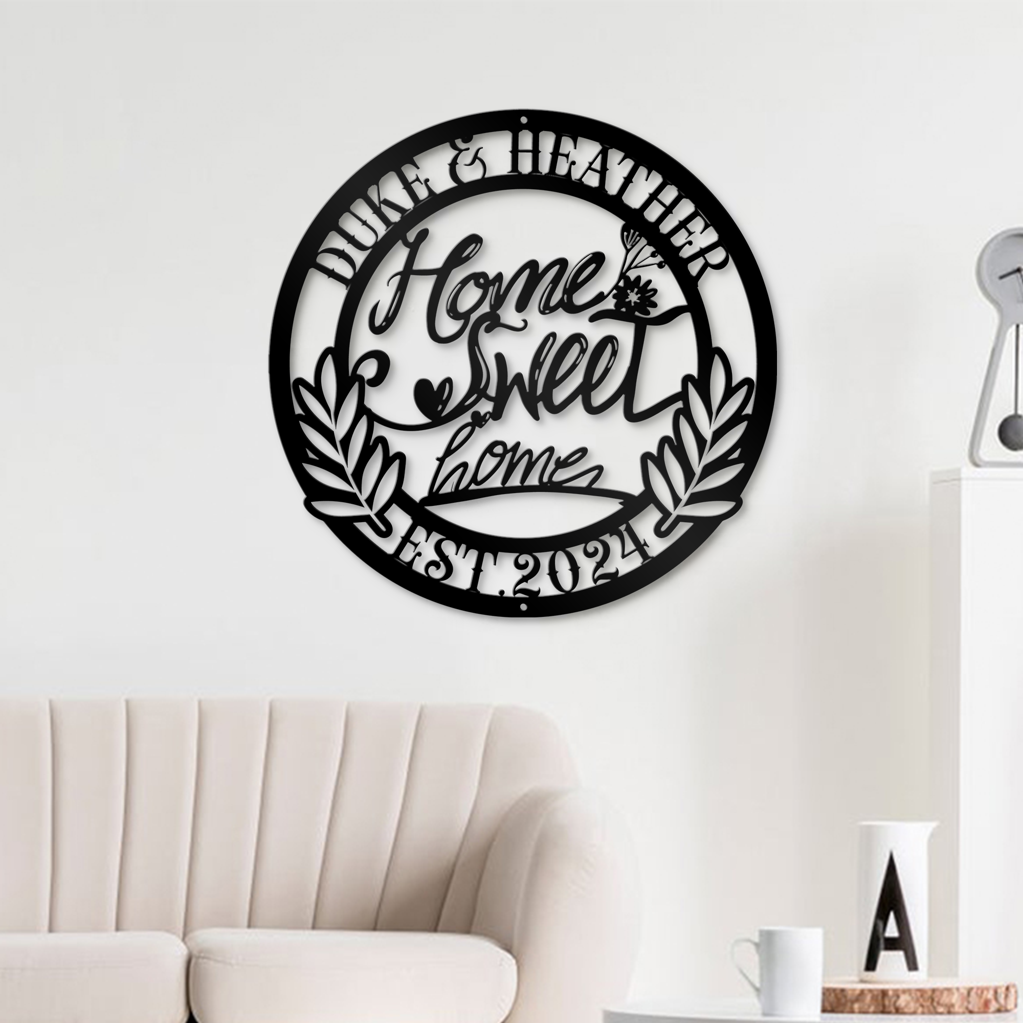 Custom Home Sweet Home Metal Sign, Couple Name Metal Sign, Home Decor