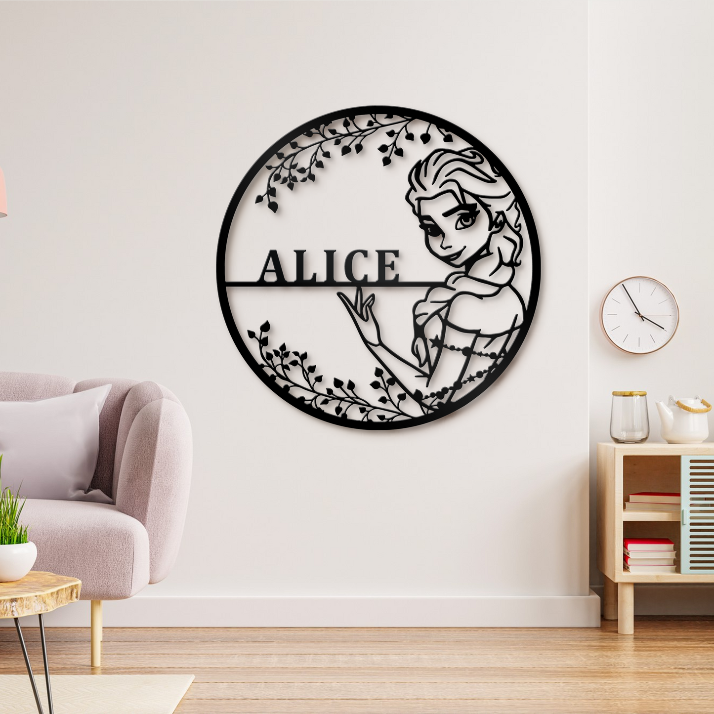 Customized Frozen Elsa Metal Sign, Disney Nursery Name Sign, Kids Room Wall Decor