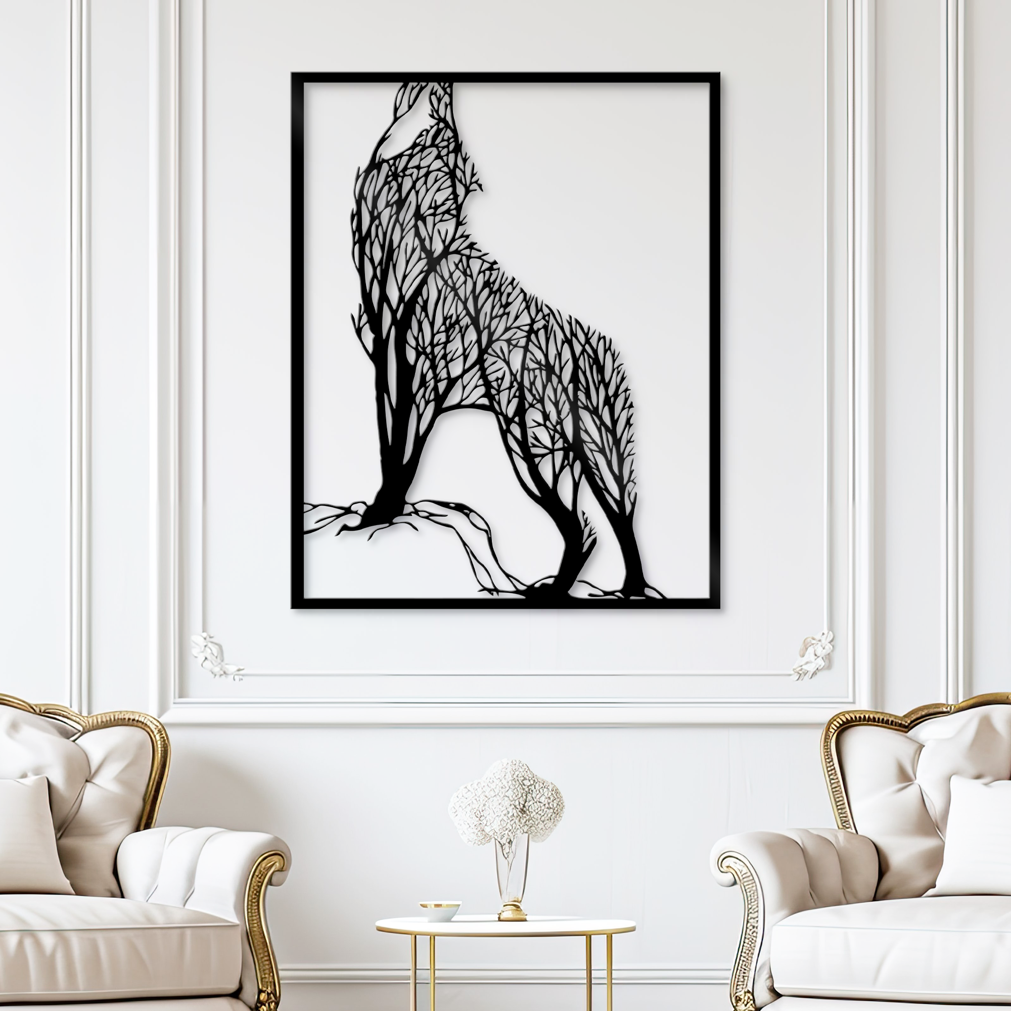 Black Wolf Metal Wall Art - Wolf Metal Wall Art